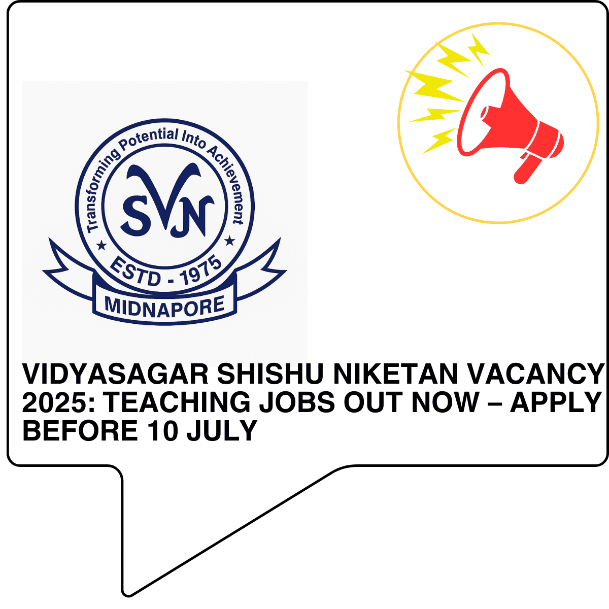 Vidyasagar Shishu Niketan Vacancy 2025